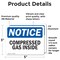 Signmission Compressed Gas Inside OSHA Notice Sign, Vinyl Decal, 5in W x 3.5in L, 2PK OS-2PACK-NS-D-35-L-10750 - alternate 2